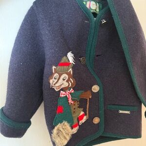 Vintage Sigi Scheiber 100% Wool Children’s Wool sweater with Fox Design
